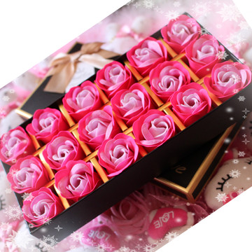 18朵玫瑰香皂花礼盒永生花情人节礼品送老婆女友闺蜜同学生日礼物