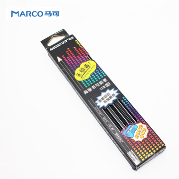 马可MARCO 无铅毒不易断橡皮头铅笔 六角杆铅笔套装送笔刨 8001E