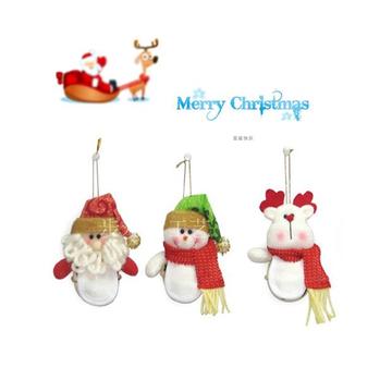 圣诞树挂饰吊件 圣诞十字绣老人雪人鹿铃铛公仔  圣诞节装饰礼品