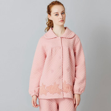 2015秋季佐菲正品新款 全棉睡衣家居服 夹层棉女式睡衣套装 56087