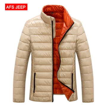 Afs Jeep/战地吉普男轻薄羽绒服外套冬装新款韩版时尚休闲羽绒服