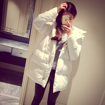 2015冬季女棉衣韩国版宽松学生外套中长款军工装加厚羽绒棉服女潮