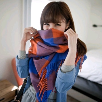 JIAMISEN韩国围巾女士冬季两用超长保暖围巾加厚 韩版女披肩围巾