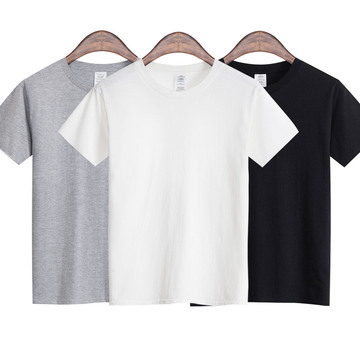 （买一送二！）2017夏潮牌宽松纯色T恤男纯色素色白色短袖T恤