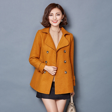 2015冬季新款韩版斗篷呢子大衣羊毛呢外套女中长款加厚修身韩范潮