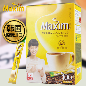 麦馨maxin咖啡韩国原装进口三合一摩卡速溶咖啡粉100条装1200g
