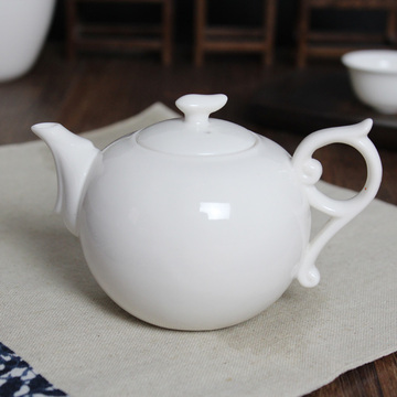 白瓷茶壶订做 定制功夫茶具套装可印标志印字logo 创意茶壶小酒壶