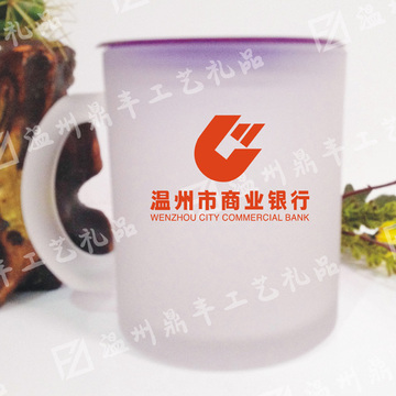 制作广告磨砂定制玻璃杯可印字LOGO批发带盖水杯开业促销礼品杯子