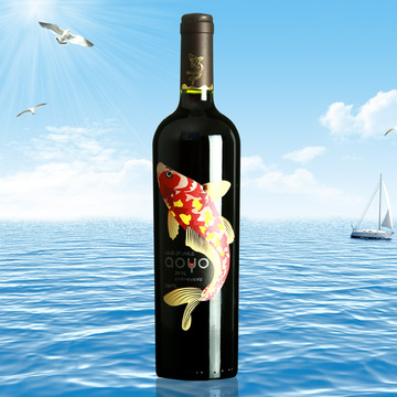 智利原装进口红酒 傲鱼优质佳美娜干红葡萄酒2014年750ml*1