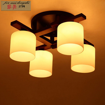 中式实木客厅吸顶灯美式乡村地中海灯具简约温馨卧室餐厅大厅灯饰