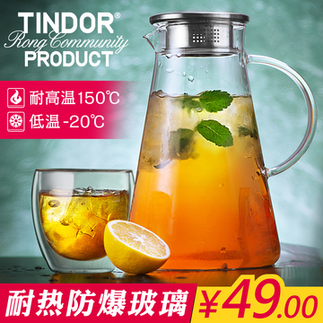 田代/tindor Nova 耐热玻璃水壶冷水壶凉水壶凉水杯水具套装 2升