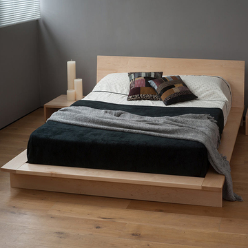 北欧宜家实木床美式乡村实木榻榻米1.8 1.5米双人简约现代家具