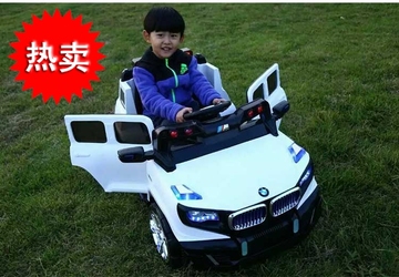 儿童宝马越野汽车遥控四轮2.3.4.5.6.7岁男女宝宝可坐摇摆玩具车