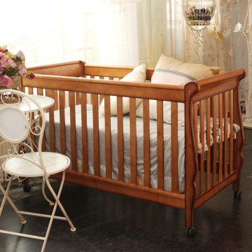 贝乐堡维多利亚的秘密欧式宝宝床多功能松木实木婴儿床可变成人床