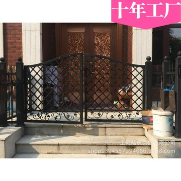 上海案例实拍铁艺庭院大门进户门防盗门窗楼梯扶手栏杆围栏工厂