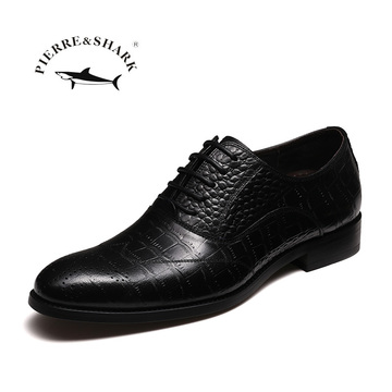 鲨鱼鳄鱼压花纹英伦男式婚鞋真皮鞋 标题自行修改