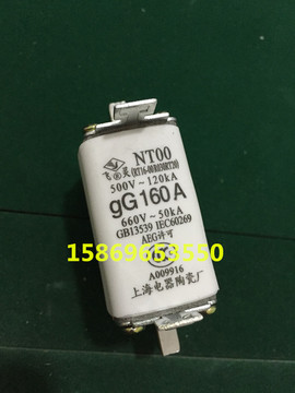 飞灵NT00-160低压熔断器R030 RT20 NTOO-160A 125A100A上海陶瓷厂