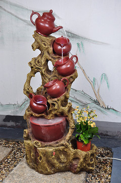 大茶壶 流水喷泉摆件现代客厅大型创意工艺品加湿器招财开业礼品