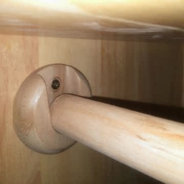 实木衣柜挂衣杆 可订制实木圆杆 香樟木椭圆杆法兰托 家具配件