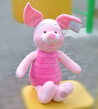 正版迪士尼毛绒玩具维尼熊公仔 小猪皮杰猪玩偶小猪玩具55厘米