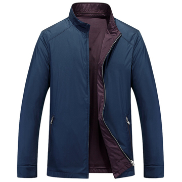 波朗卡2015秋装新款双面夹克男士立领薄外套