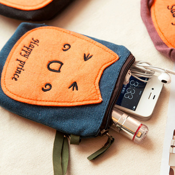 韩国超萌可爱表情零钱包 时尚钥匙包 多功能帆布拉链包收纳包