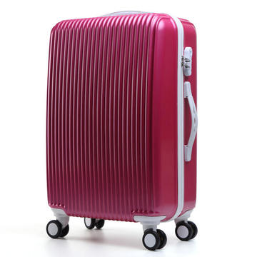 时尚条纹镜面旅行箱男女士行李箱飞机轮拉杆箱ABS+PC密码箱登机箱