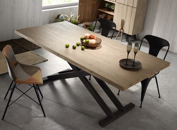 美式乡村铁艺实木餐桌子饭桌工业风复古做旧6人餐桌椅组合