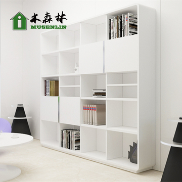 简约现代烤漆书柜自由组合书架创意储物柜简易置物柜宜家书房家具