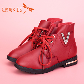 红蜻蜓童鞋 童鞋保暖儿童运动鞋女童鞋2015新款冬季加绒休闲鞋