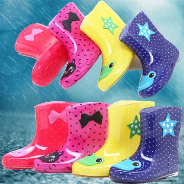 四季儿童水鞋学生防滑粉色公主女童雨靴小孩宝宝可爱雨鞋中童胶鞋