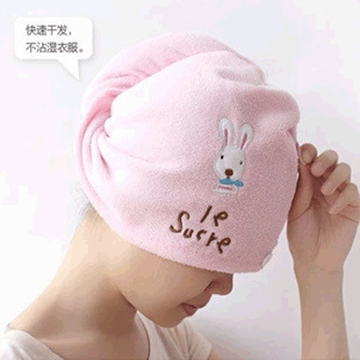 包邮 加厚干发帽韩国磨绒超强吸水干发巾可爱兔耳朵超萌竹筒款