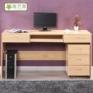 特价简约创意纯实木电脑桌移动书架柜组合台式松木家用写字台书桌