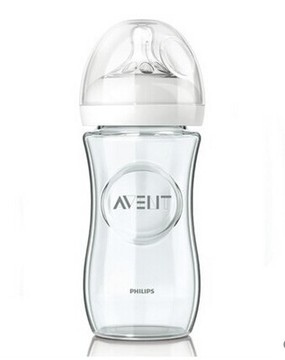 德国代购飞利浦新安怡 宽口自然原生玻璃奶瓶240ml 防胀气