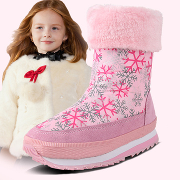 儿童鞋2016新款雪地棉靴大童靴冬季公主鞋防水女靴冬靴子女童棉鞋