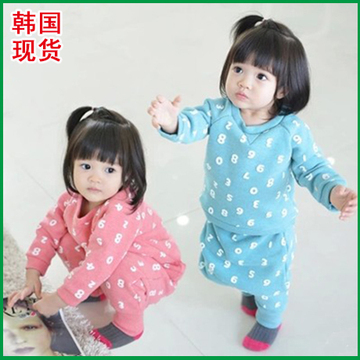 2014新款韩版童装春秋冬装女宝宝男童婴儿童衣服1-2-3岁长袖套装