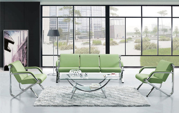 博朗新款简约现代钢架三人沙发办公室接待会客沙发优质汽车定型绵