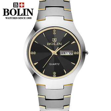 伯林表2015新品正品牌男女士钨钢情侣手表一对价防水日历女生腕表