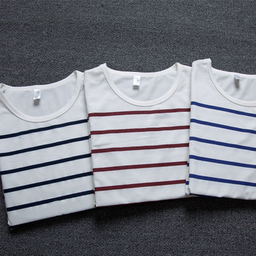 2015夏季短袖t恤韩版纯棉修身半袖条纹T恤短袖体恤衫白搭男装