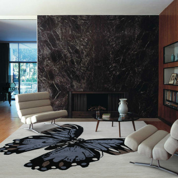蝴蝶地毯 纯羊毛手工地毯定制 客厅 卧室 地毯