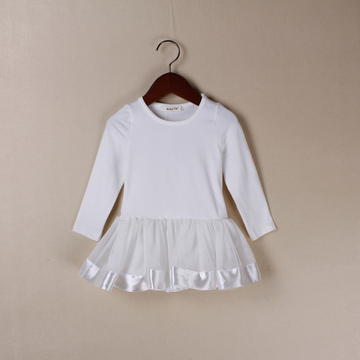 韩版连衣裙女童2015秋装新款短款拼接纯棉2-3-4-5-6岁长袖公主裙