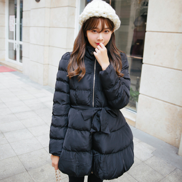2015新款韩版真貉子毛领长袖加厚羽绒棉服保暖中长款棉衣蓬蓬外套