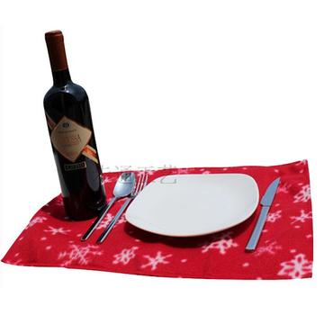 圣诞雪花布艺用餐垫 欧式西餐垫盘垫碗垫杯垫 防滑餐桌垫隔热垫