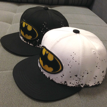韩版蝙蝠侠棒球嘻哈帽平沿亲子帽儿童帽男女帽子嘻哈帽子遮阳帽