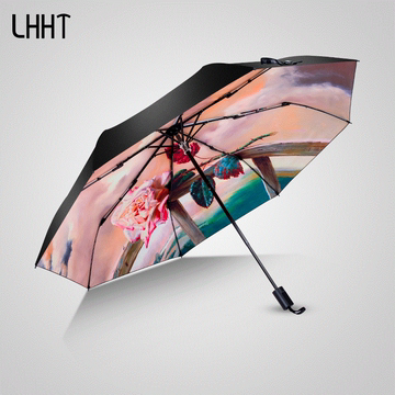 星空小黑伞晴雨伞两用折叠创意清新黑胶遮阳伞防晒紫外线女太阳伞