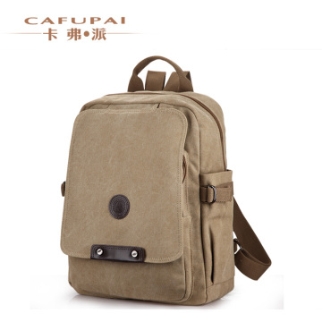 CAFUPAI/卡弗派男士帆布包双肩包 学院风帆布旅行包休闲电脑背包