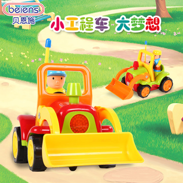 儿童遥控玩具车婴幼玩具车贝恩施二通卡通工程遥控车热销玩具车