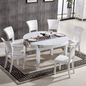 多功能餐桌椅组合饭桌 钢化玻璃现代简约折叠伸缩圆餐桌台6人特价