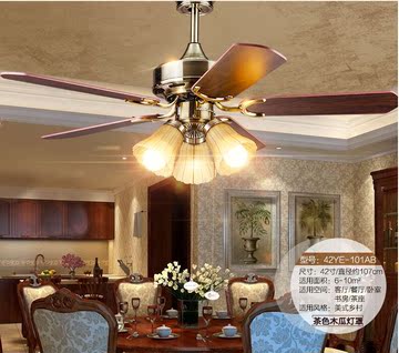 永怡御风42寸101餐厅卧室书房现代简约仿古地中海LED吊扇灯风扇灯