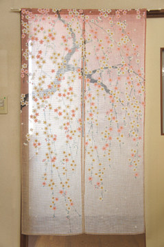 日本制 初樱 日式和风暖帘门帘窗帘子隔断玄关帘包邮